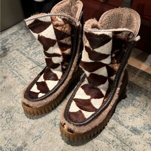 SAM EDELMAN Fisher Womens Calf Hair Mid-calf Boots In Blac